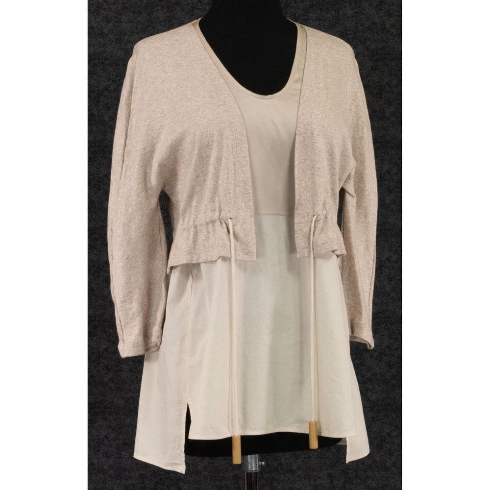 FABIANA FILIPPI COTTON/SILK SWEATER/TOP WITH BEADS EMBELLISMENTS size S
